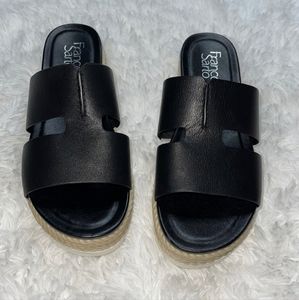 Franco Sarto black leather espadrille sandals 7.5